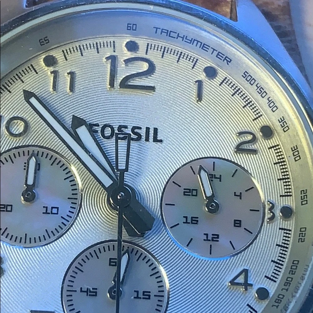 Fossil CH-2794 Chronograph watch w/orig. leather
